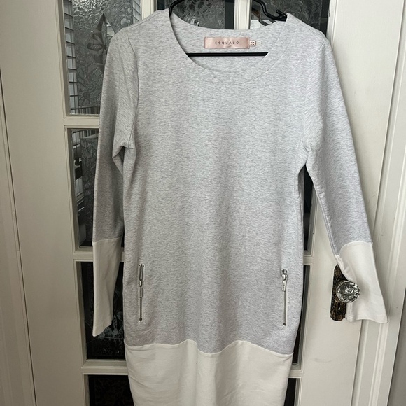 ESQUALO Gray and White Long Sleeve Dress - Picture 3 of 3